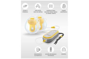Sacaleches eléctrico doble de Medela Freestyle Hands-free. Recargable